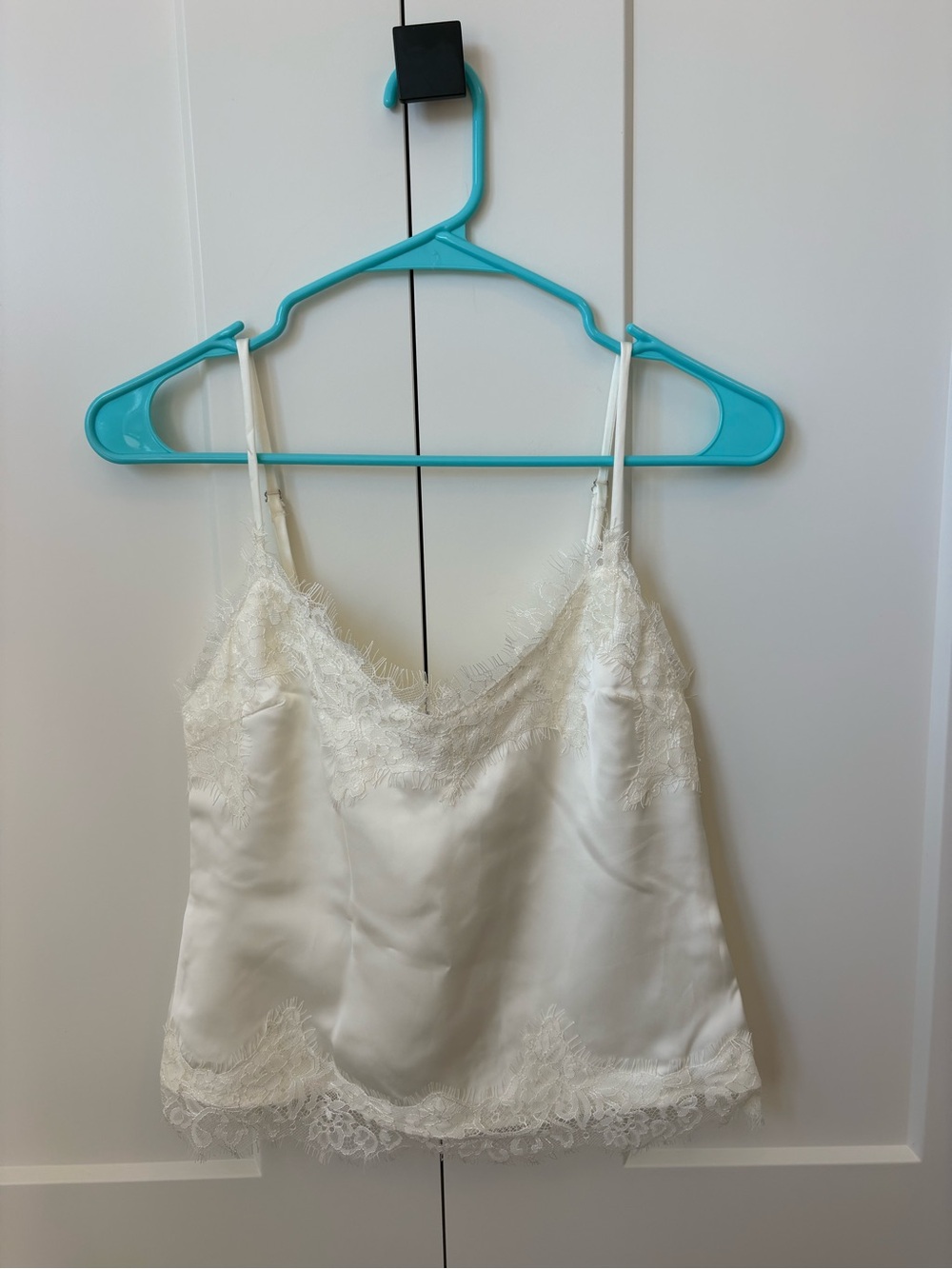 Peppermayo Ivory Lace-Trim Satin Cami